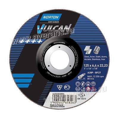 Круг отрезной Vulcan NORTON SG 115х1,0х22,23 мм, мет./нерж.